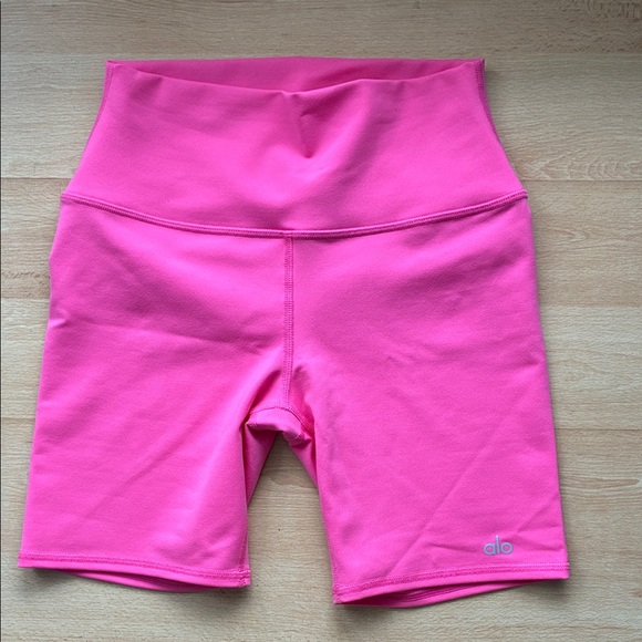 ALO Yoga Pants - ALO Yoga hot Pink 7” high-waist Bike Short small